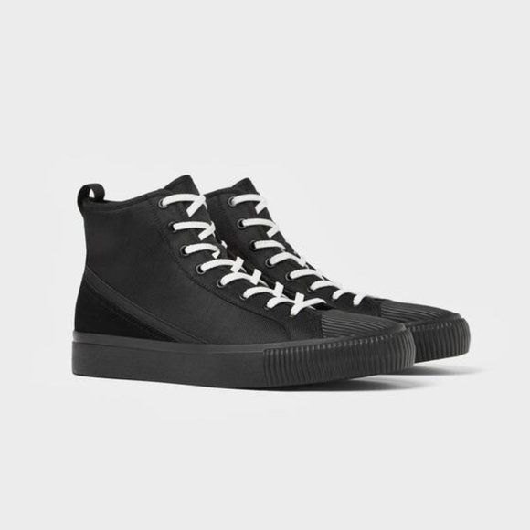 zara black casual shoes